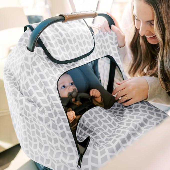 KeaBabies Winter Car Seat Cover Baby, Newborn - Universal Fit Infant Carseat Covers Baby Girl, Boy, Breathable, Lightweight Blanket, Easy to Use Stroller Canopy, Rain,Wind,Sun Shade(Kite)