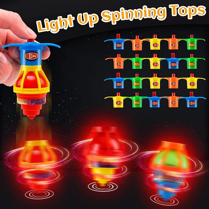 20PCS Starhig Light Up Spinning Tops, LED Light Up Flashing Spinning Tops,Gyroscope Novelty Bulk Toys Party Favors