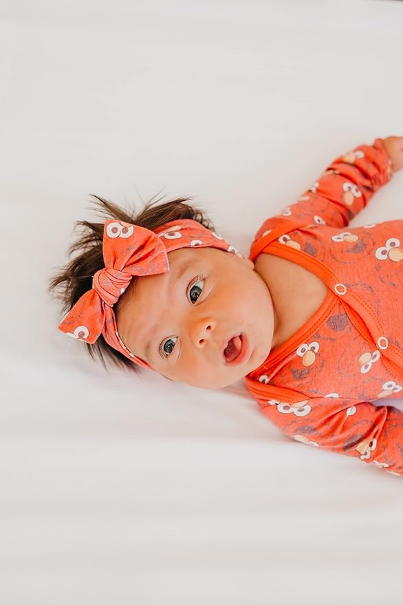 Copper Pearl Baby Bows: Stylish Headbands for Baby Girls, Premium Soft and Stretchy Baby Headbands, Perfect for Newborns, Trendy Designs - Elmo