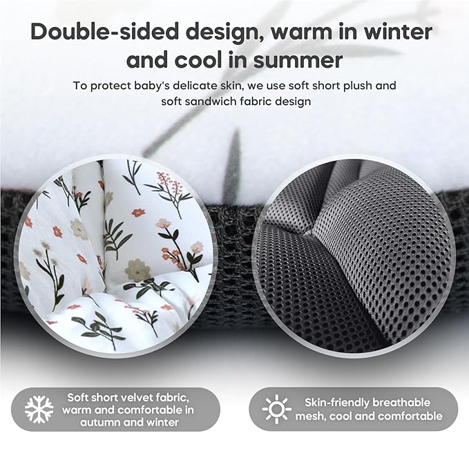 Infant Insert Compatible with 4moms RockaRoo and MamaRoo Multi-Motion Baby Swing for Newborn,Soft & Cool Mesh Fabric, Reversible Design,Newborn Insert with Head and Body Support,Machine Washable