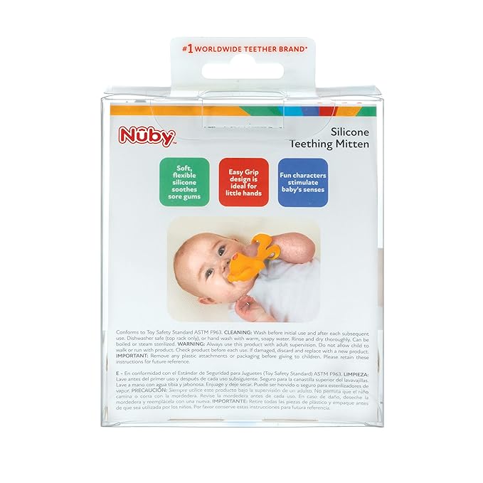 Nuby Silicone Wrist Teething Mitten - Teether Ring - 3+ Months - Koala