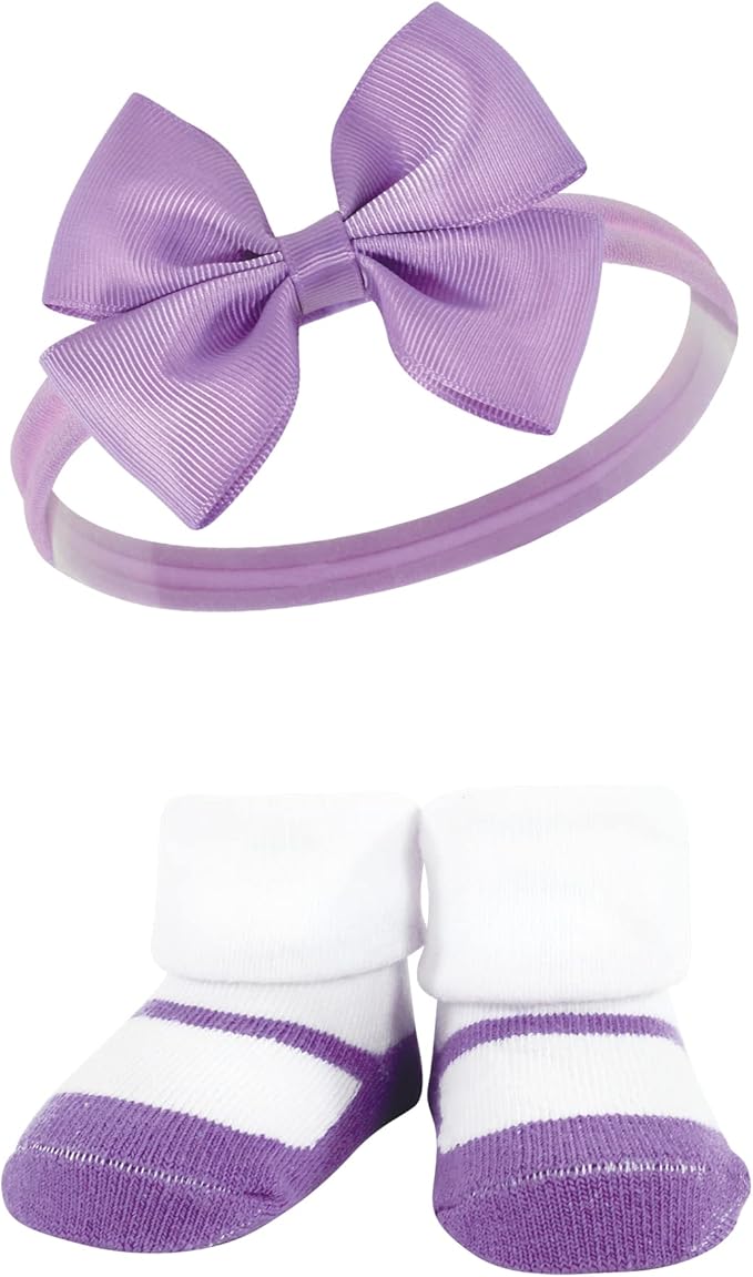 Hudson Baby Girl's Headband and Socks Giftset