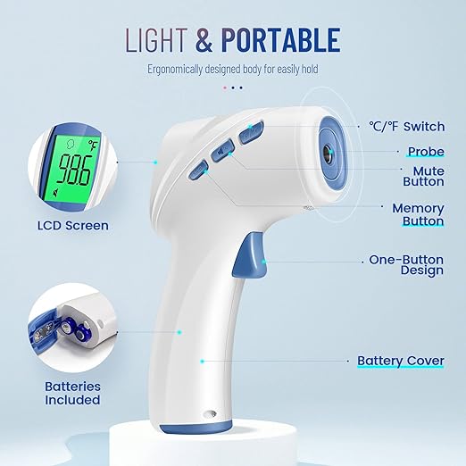 Forehead Thermometer for Adults and Kids - 202 White & 2000 White