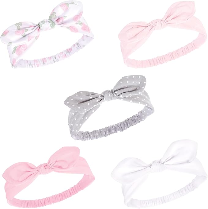 Hudson Baby Cotton and Synthetic Headbands, Size 0-24 Months