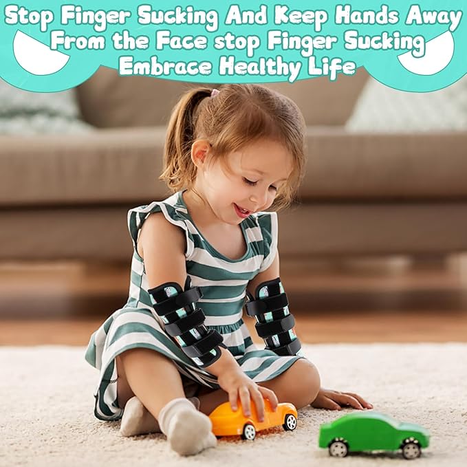 2 Pcs Thumb Sucking Deterrent, Green Forest Elbow Thumb Guard for Thumb Sucking, Nail Biting Treatment for Kids Prevention Anti Nose Picking for Boys Girls Finger Sucking Prevention
