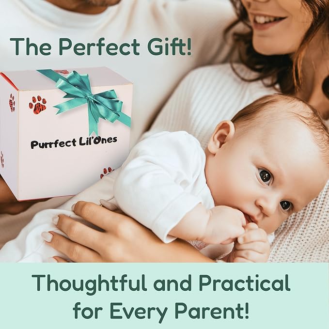 Purrfect Lil’Ones Silicone Baby Pacifier with Accesories | Clip & Case | Non-Toxic, Safe for Teething Babies | Keep it Clean | Light, Strong Grip, Easy to Clean, Travel-Friendly Storage, Shower Gift