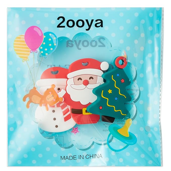 3Pcs Christmas Silicone Teething Toys for Babies - First Christmas Soothe Chew Teether for Infants, Soft Snowman Design for Toddlers - Birthday Gifts for Baby Boys and Girls