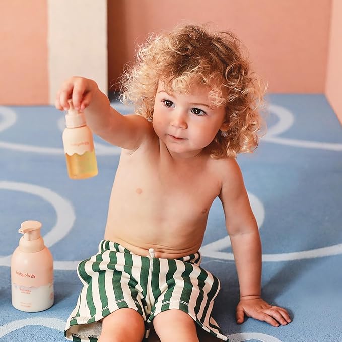 Babyology BUNDLE - 100% Edible Ingredients - Baby Wash & Shampoo + Lotion + Oil - Perfect Baby Daily Routine