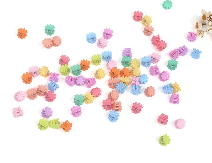 50 Pcs Colorful Mini Hair Claw Small Hair Clips Clamps Hair Accessories for Baby Girl Decorative Bun Tiny Hair Clips (Set-A)