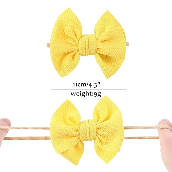 Cinaci 30 Pack Super Stretchy Nylon Headbands with Big Bow Hair Accessories for Baby Girls Infants Toddlers Kids Teens