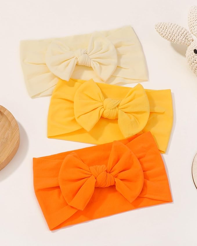 jollybows 20pcs Baby Girls Nylon Headbands Turban Hair Bows Hair Band Elastic Hair Accessories for Kids Toddlers Infants Newborn