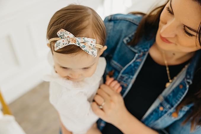 Copper Pearl Baby Bows: Stylish Headbands for Baby Girls, Premium Soft and Stretchy Baby Headbands, Perfect for Newborns, Trendy Designs - Autumn