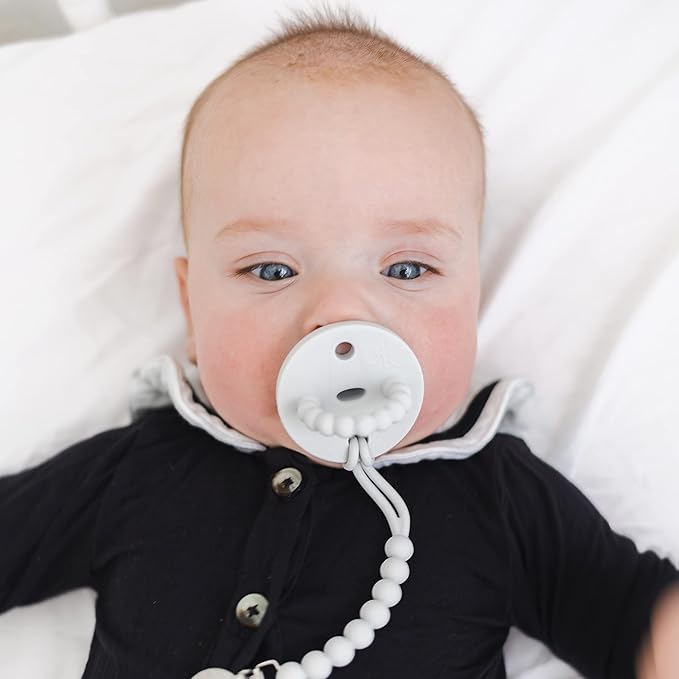 Ryan & Rose Cutie Clip Judy - Pacifier Clip Holder Silicone (Judy, Grey)