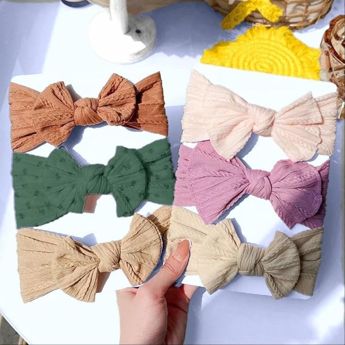 Photography Props Hairband,Super Stretchy Soft Knot Headbands with Hair Bows Head Wrap Hair Accessories For Newborn Baby Girls Infant Toddlers Kids (12 Colors)