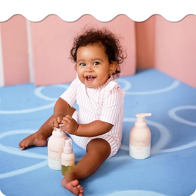 Babyology BUNDLE - 100% Edible Ingredients - Baby Wash & Shampoo + Lotion + Oil - Perfect Baby Daily Routine