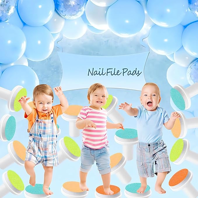 36 Pieces Nail File Pads Nail Grinding Heads Replacement Pads for Baby Standard Electric Kid fingernail Trimmer Suits to Newborn Infant, 4 Colors