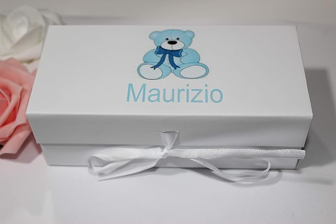 Personalized Gift - Personalized Baby Brush & Comb Set, Any Name, Soft Nylon Bristles, Blue Teddy Bear Design or Design Your own. Same Day Dispatch.