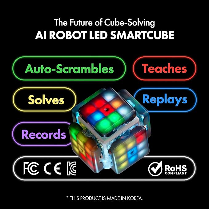 eX-Mars TokTok Cube, One Cube, Endless Fun - Learn Cubing from AI, Conquer 20+ Puzzles, AI Competitions via Free App, and Boost Brain Power — The Ultimate Smart Gift for Kids, Teens & All Ages