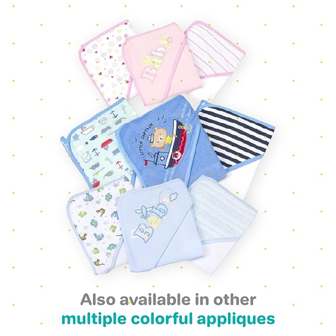 Spasilk 23-Piece Soft Terry Hooded Bath Towel and Washcloth Gift Set, 3 Baby Towels and 20 Baby Washcloths for Unisex Newborn Bath Essentials, Ideal, White Zebra