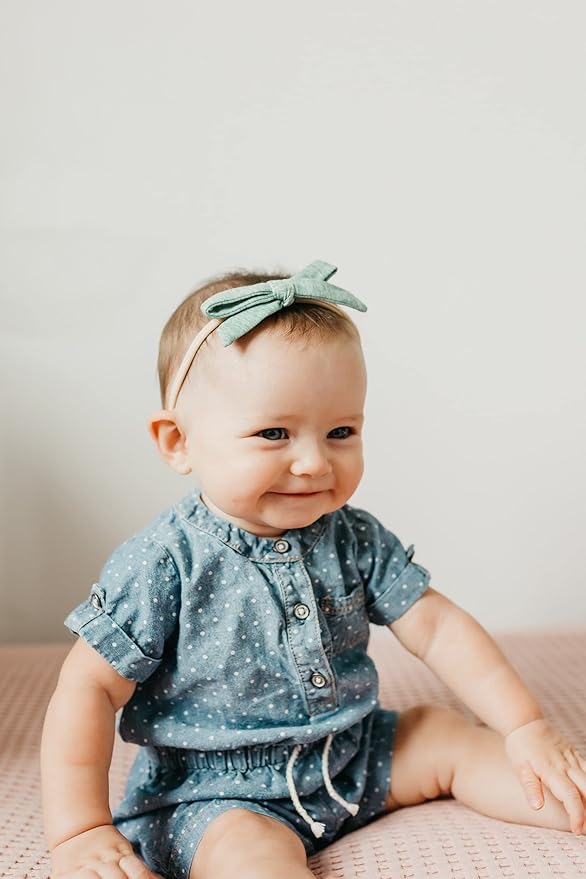 Copper Pearl Ribbon Baby Bow Emerson