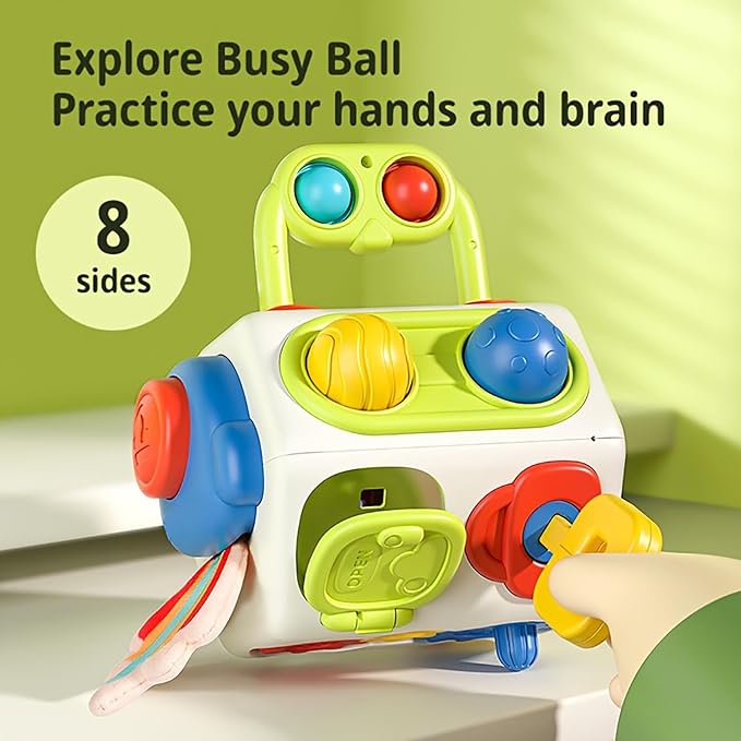 8 in 1 Toddler Travel Toys, Sensory Busy Toys for Child, Christmas Birthday Gift Shape Color Recognition Fine Motor Skills Game for Boys Girls 18 Month 1 2 Year Old Kids.