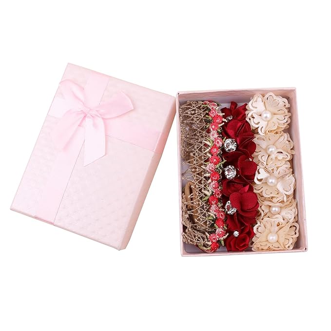 Baby Girl Floral Headband Nylon Flower Crown Elastic Hairband 3pcs Hair Accessories Gift for Girls (9562)