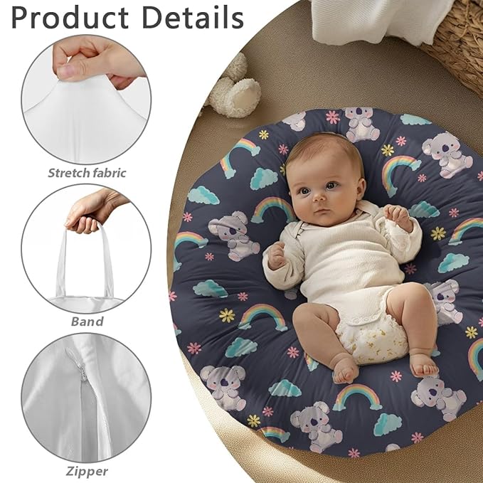 Newborn Lounger Cover, Koala Waterproof Newborn Lounger Cover Removable Infant Lounger Cover Comfortable Lounger Slipcover Soft Infant Lounger Pillow for Boys Girls