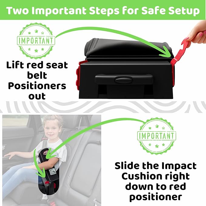 BubbleBum Teleport Backless Booster Car Seat, Kids Booster Seat for Car 40-100 lbs, Telescopic Portable Carseat, Ideal for Everyday Use and Foldable for Travel, 4 Year Old + Child/Toddler - Black