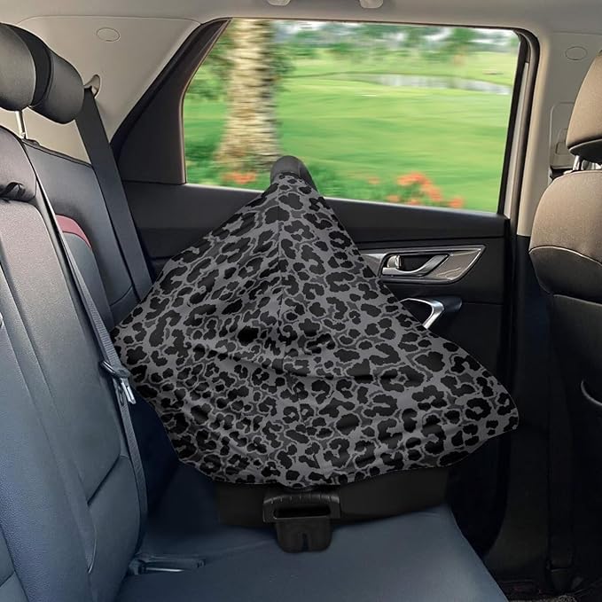 Car Carseat Canopy for Puppy’s Lover Multifunctional Daily Baby Nursing Cover Leopard Print Breastfeeding Cover Privacy Protector
