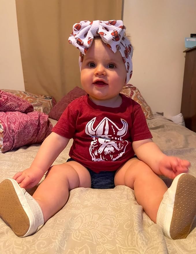 Football Bows for Baby Girls Headband, Newborn Bows Headbands Baby Hair Bows Hairbands Hair Accessories.(FD104-Football)