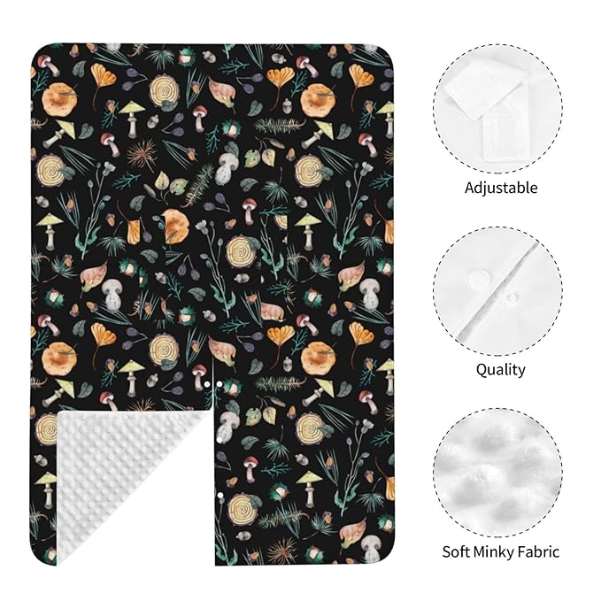 Mushrooms Autumn Leaves Baby Car Seat Canopy and Nursing Cover for Breastfeeding Multi-Use Cover Lightweight Infant Stretchy Carrier Carseat Winter Cover for Newborn Girls Boys