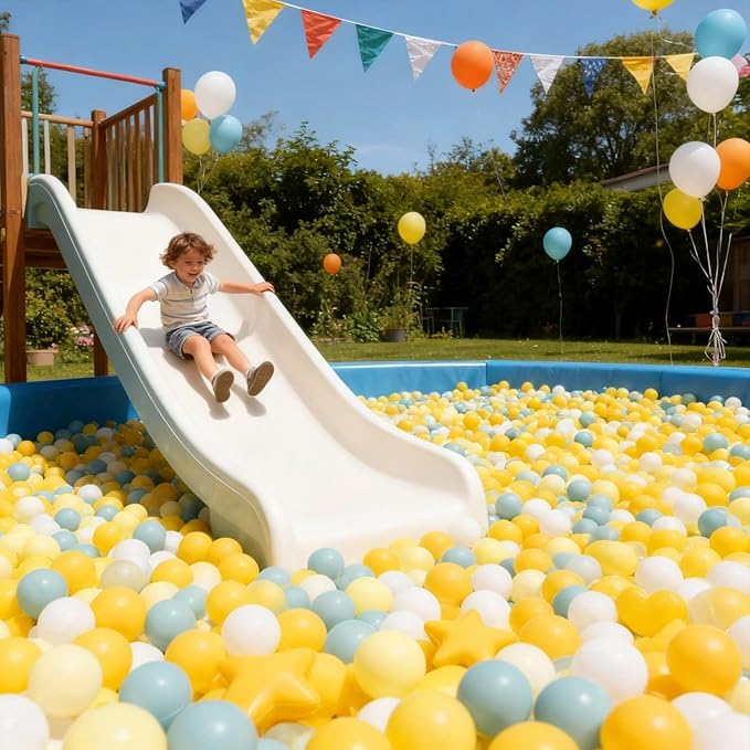 GOGOSO Ball Pit Balls,Plastics Balls for Ball Pit, Stars Hearts Shape for PastelBall for Toddlers Kids