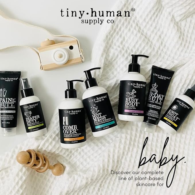 Tiny Human Supply Co Busy Body Baby Lotion 8oz, 1 Pack, Tropical Apple, Natural Ingredients, No Added Dyes, Parabens or Phthalates
