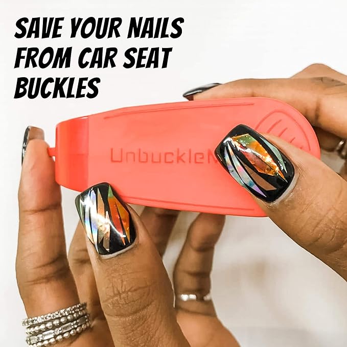 UnbuckleMe Car Seat Buckle Release Tool (As Seen on Shark Tank) - Easy Opener Aid for Arthritis, Long Nails, Older Kids - Button Pusher for Infant, Toddler Car Seats (2 Pack, Black & Gray)