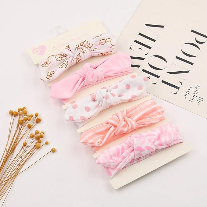 KIDOCHEESE Baby Headbands Soft Stretchy Baby Girl Bows Newborn Infant Toddler Headwrap Hair Accessories