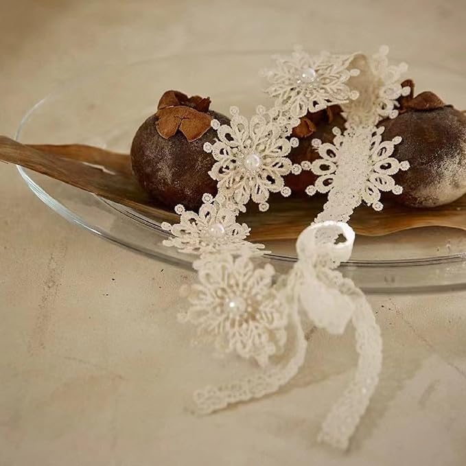 Baby Girls Flower Headbands Cute Kids Christening Headband Soft Lace Hairbands Floral Crown Newborn Infant Toddlers Hair Accessories for Birthday Party Photography(Beige Flowers)