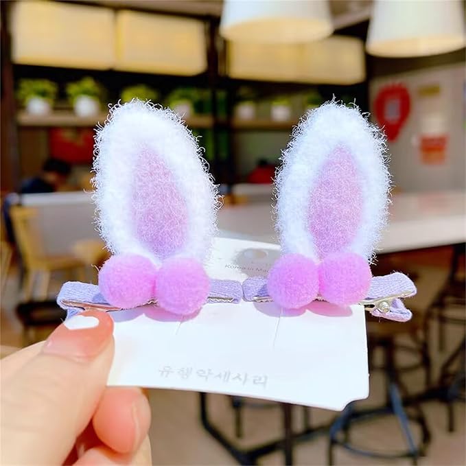 Easter Rabbit Ear Hair Clips Flower Hair Hoop Girl Baby Cute Flower Crown Head Piece Hair Accessory.(F80-G)