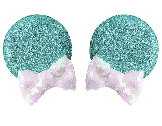 CLGIFT Baby/Toddler Minnie Ears Headband with Teal Hair Clip