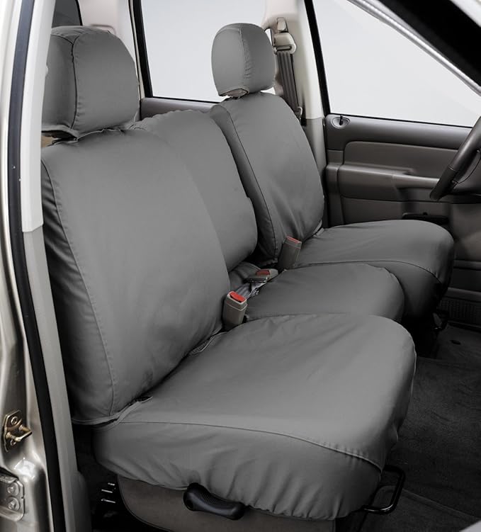 Covercraft Custom-Fit Front Bench SeatSaver Seat Covers - Polycotton Fabric, Grey