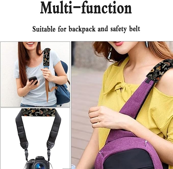Biyejit Mushroom Leaf 2 Pack Seat Belt Cover Long Seat Belt Pads for Car Seatbelt Protector Soft Comfort Safe Belt Shoulder Strap Covers Harness Pads Helps Protect Your Neck and Shoulder