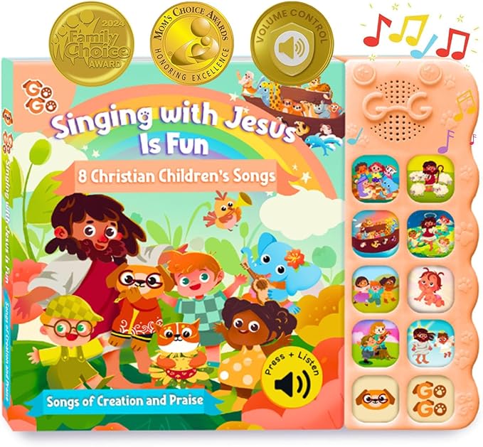 GO GO Bible Songs Bundle: 2 Christian Sound Books for Toddlers 1-5, 10 Songs Each, Interactive Baby Bible Books, Sing-Along Musical Learning, Religious Toys for Kids, Christian Gifts, and Praise Story