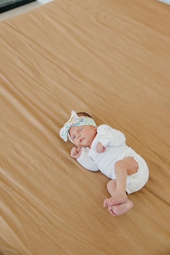 Copper Pearl Baby Bows: Stylish Headbands for Baby Girls, Premium Soft and Stretchy Baby Headbands, Perfect for Newborns, Trendy Designs - Clara