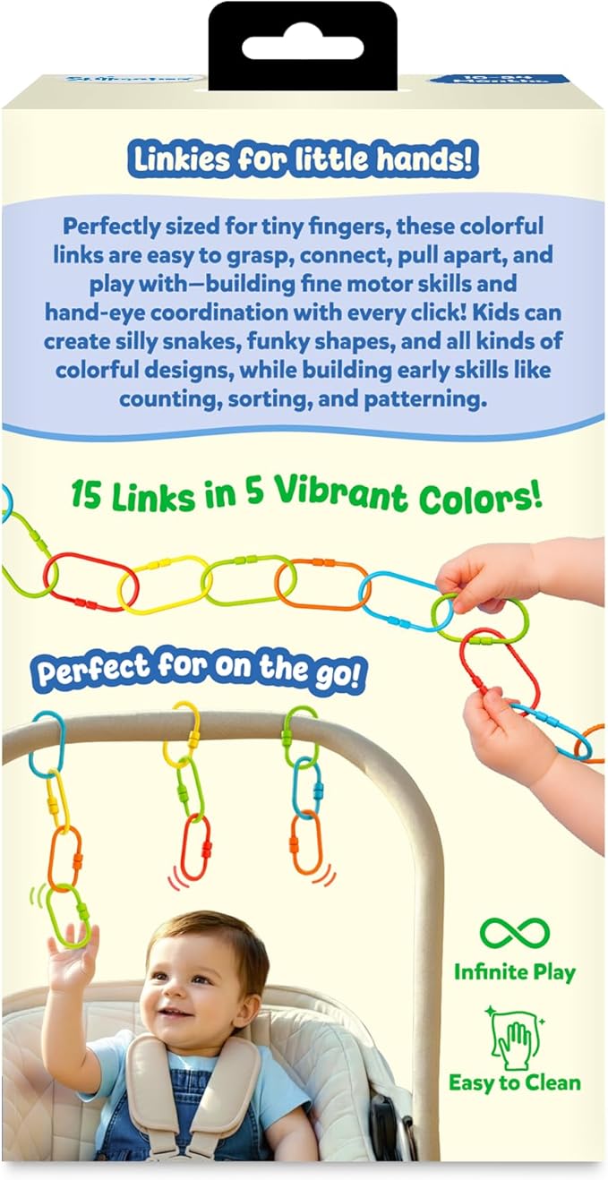Skillmatics Connectable Learning Link Toy for Toddlers – Fun & Educational Snap-Together Toy for Babies, Fine Motor Skill, Hand-Eye Coordination & Early Learning, Gift for Ages 10–24 Months, 15 Links
