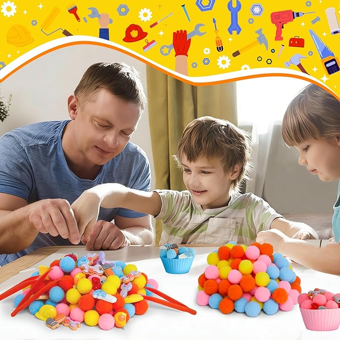 167pcs Tool Sensory Bin Filler Fine Motor Toys Kids Tool Box Sensory Bin Items Tape Measure Toy Drill Hammer Pliers Open-End Combination Wrench Hard Hat Hand Saw for Preschool Education Activities