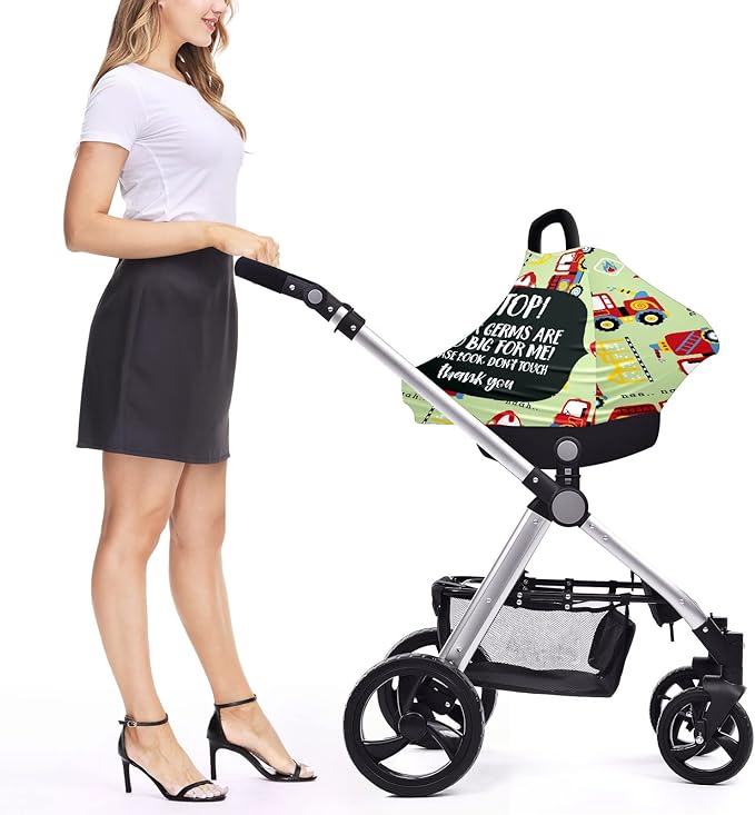 Baby Car Seat Stroller Covers Don't Touch Car New Mom Nursing Cover Breastfeeding Scarf Soft Breathable Stretchy Coverage Carseat Canopy Cover for Boys and Girls