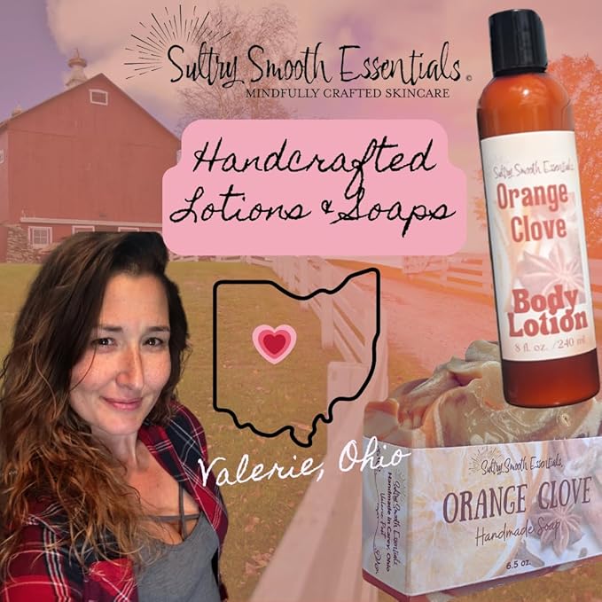 Orange Clove Body Lotion - - Exquisite Comforting Sensual Scent infused with Essential Oils, Avocado & Jojoba Oils for all day Skin Hydration. (4 oz)