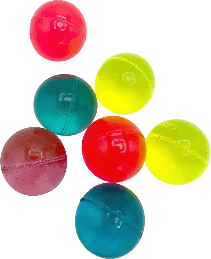 by M&M 2076 Pk12 Rainbow Party Bouncers - Assorted Brightly Colored Rubber Balls, Classic Bird Foot Toys, Bouncing Fun, Easy for Pets to Play with, Great for All Species of Birds