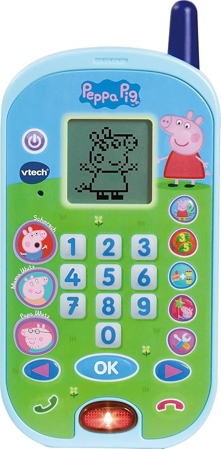VTech Peppas Learning Phone - with Original Voices from The Peppa Pig Series and Exciting Educational Games - for Children Aged 2-5 Years