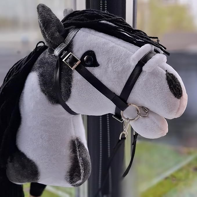 Hobby Horse Pinto A3 | Realistic Toy Horse on a Stick | Black and White Hobbyhorse