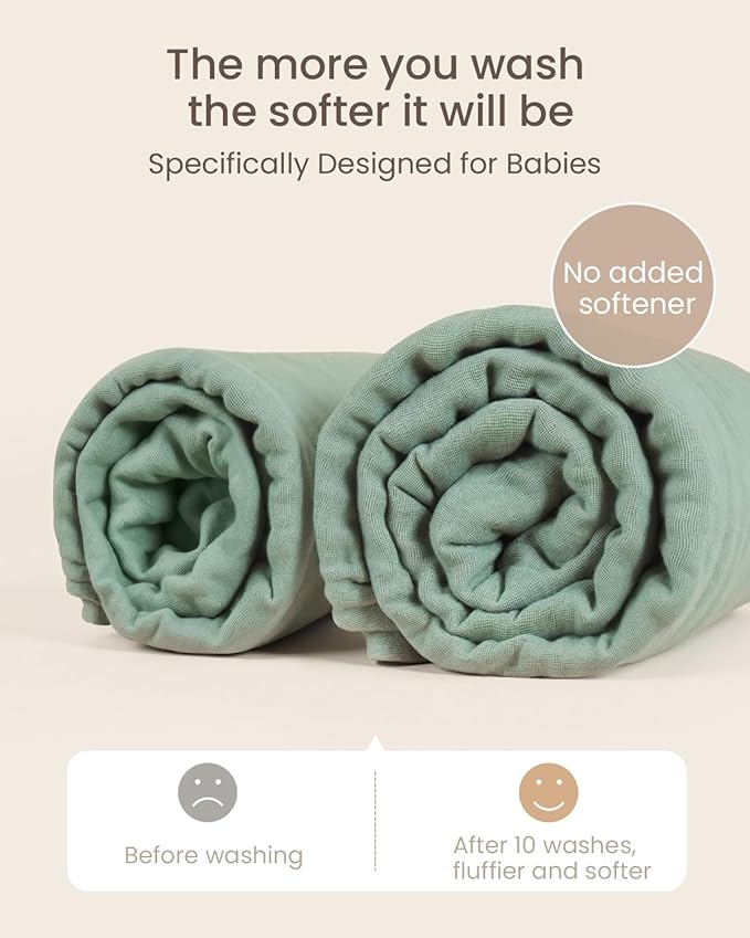 6 PCS Baby Towels and Washcloths Set, 2 PCS XL 35x35 Inch Baby Hooded Towels & 4 PCS Washcloths Set, Ultra Soft & Highly Absorbent Bath Bath Towel for Newborn, Infant & Toddler, Shower Gifts